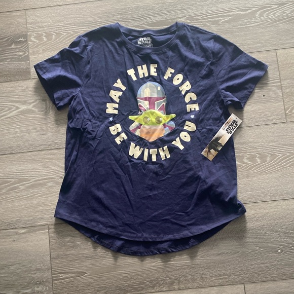 Star Wars Mandalorian Navy Blue T-Shirt Girls/Teens XXL NWT - Picture 1 of 6